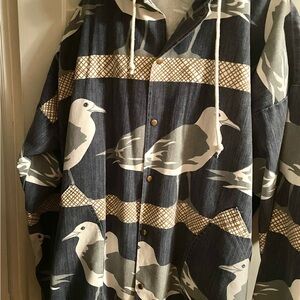 Orvis blue grey white denim jacket